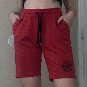 Red basketball shorts